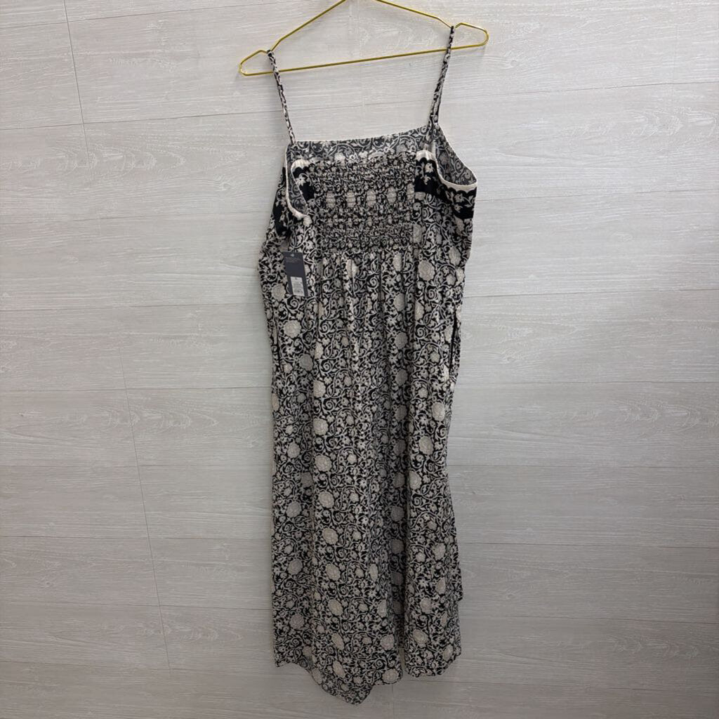Black/ White Print Midi Dress Extra Large