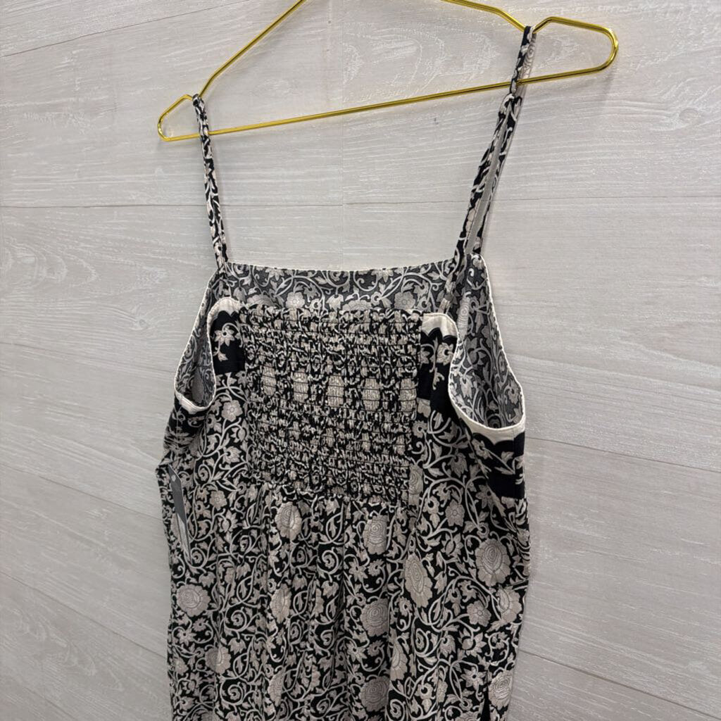 Black/ White Print Midi Dress Extra Large