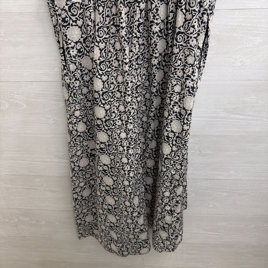 Black/ White Print Midi Dress Extra Large