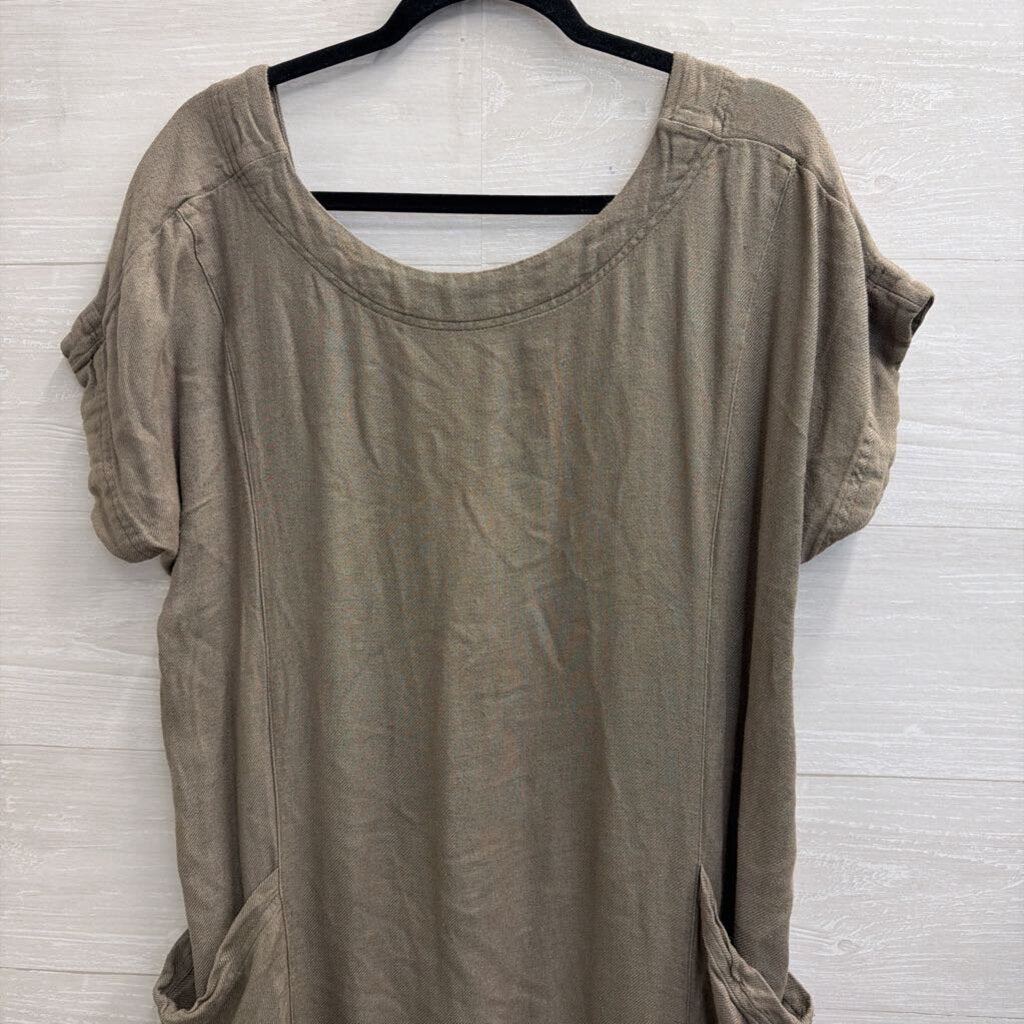 Free People Green Oversized Short Sleeve Midi Dress Extra Small