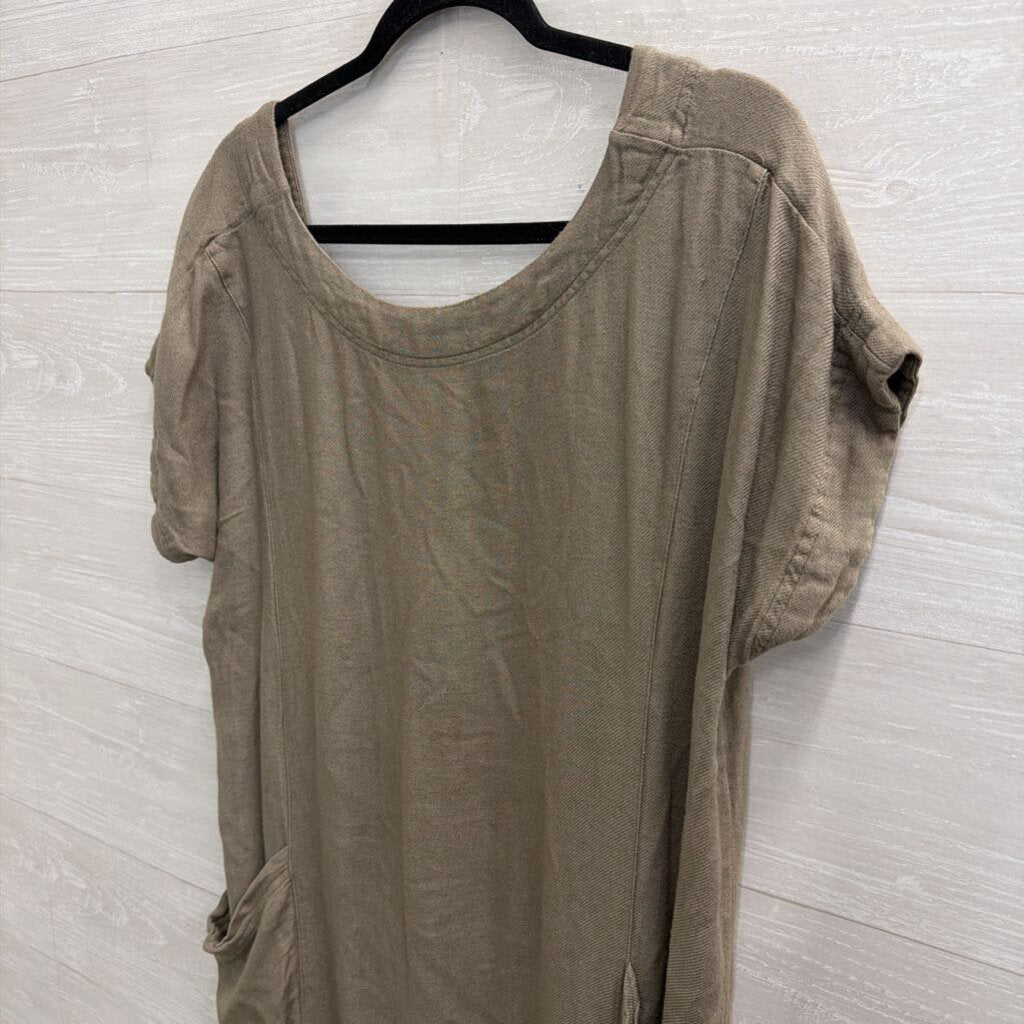 Free People Green Oversized Short Sleeve Midi Dress Extra Small