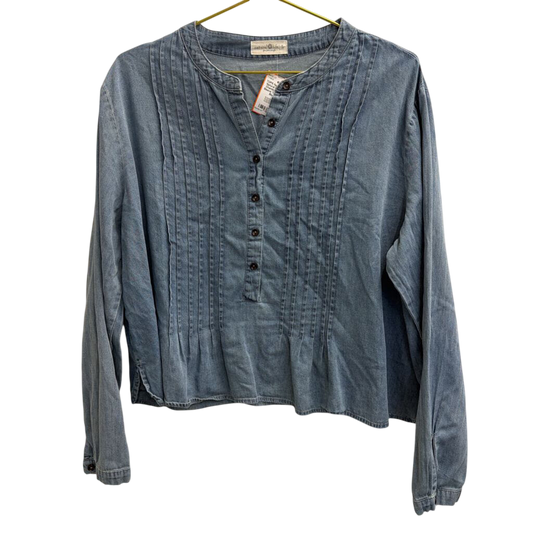 Natural Life Blue Chambray Long Sleeve Top Large