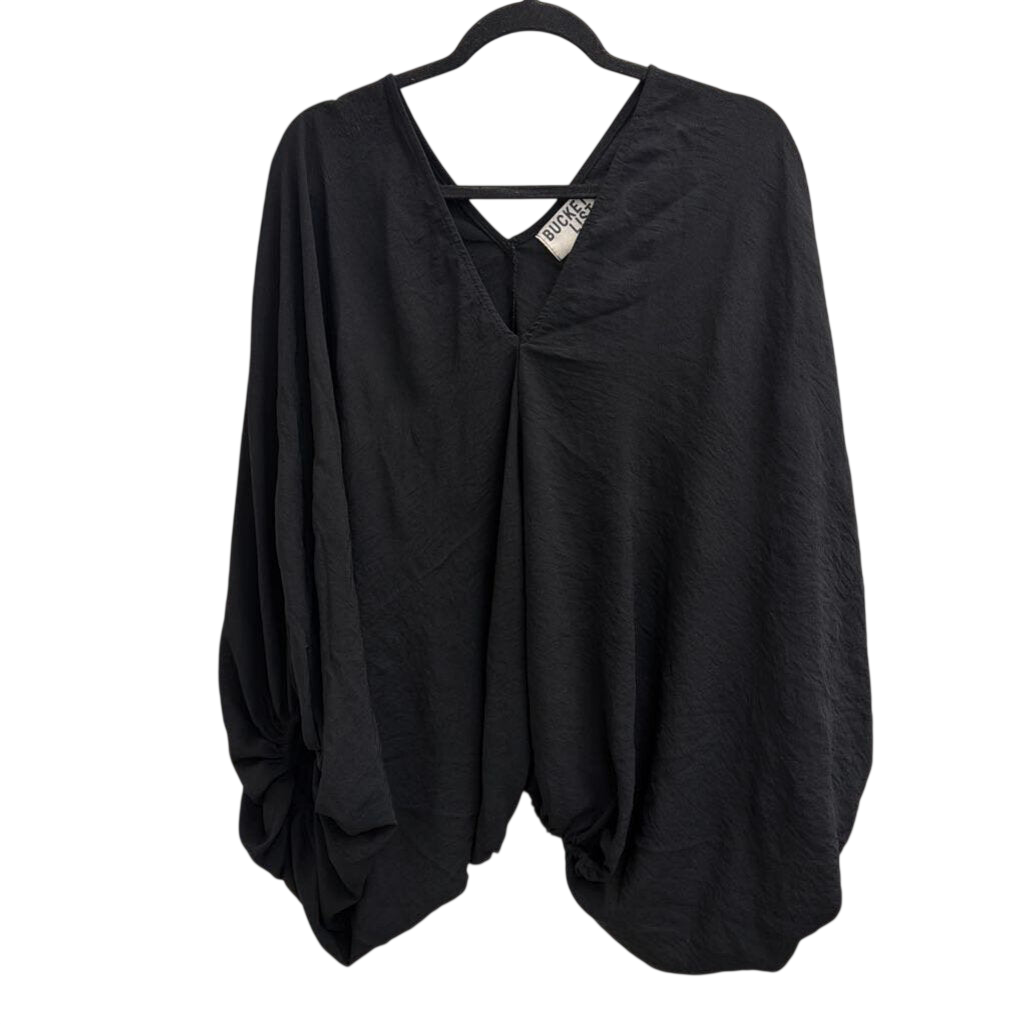 Bucket List Black V Neck Boxy Top Medium/ Large