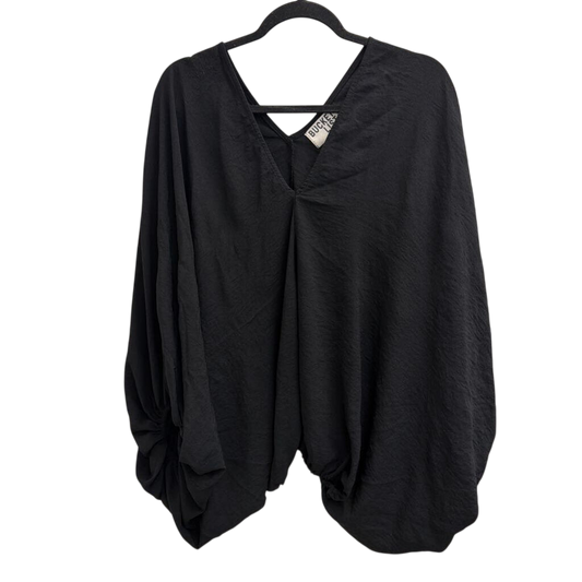 Bucket List Black V Neck Boxy Top Medium/ Large