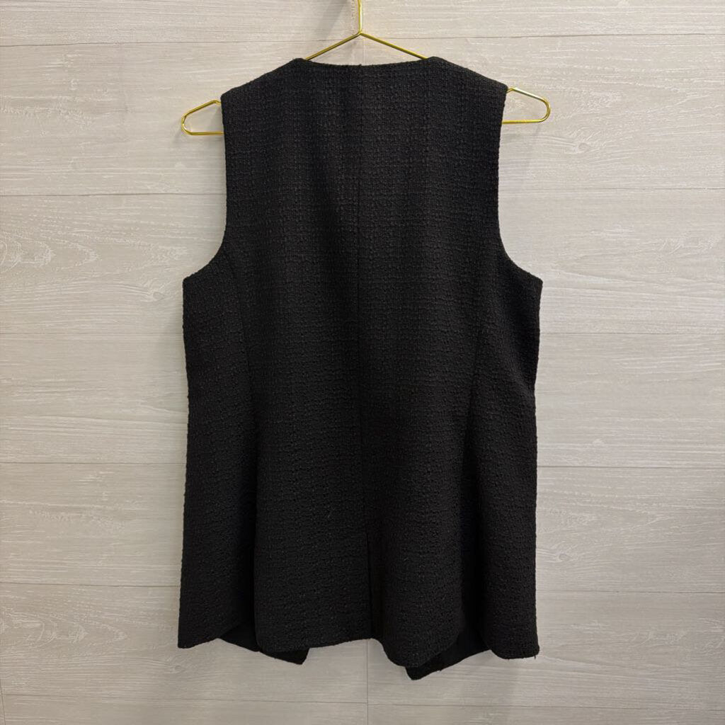 Marled Black Vest Top Large