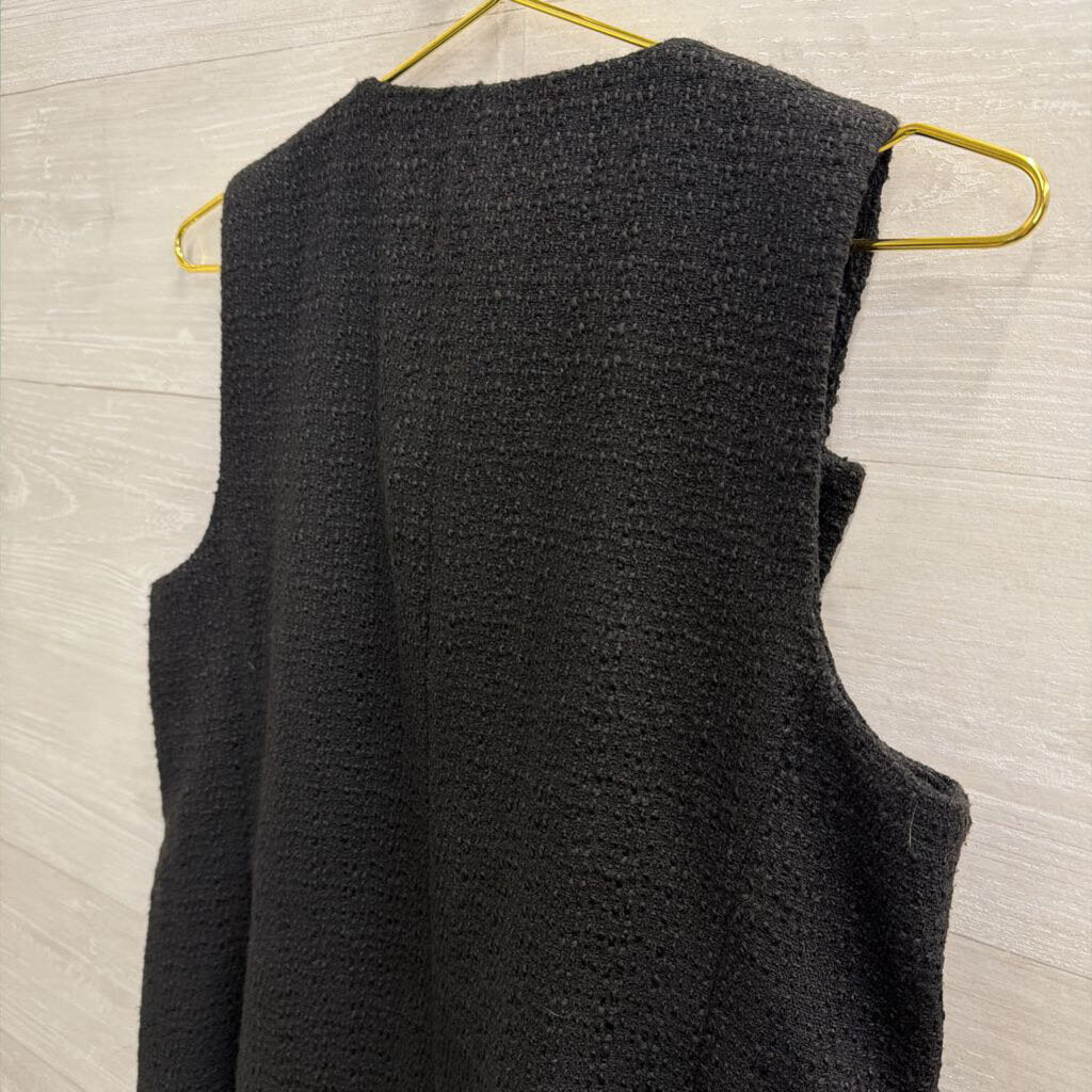 Marled Black Vest Top Large