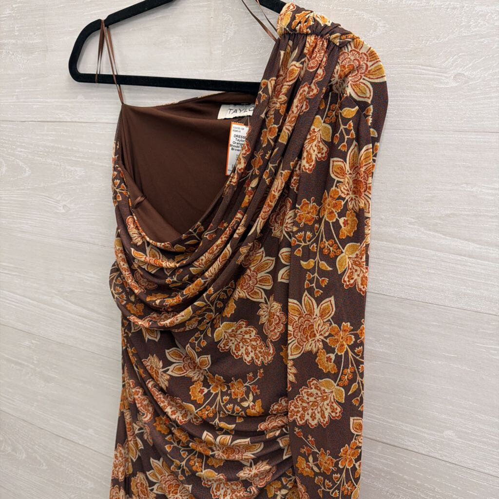 Taylor Brown/ Orange Print One Should Maxi Dress 14