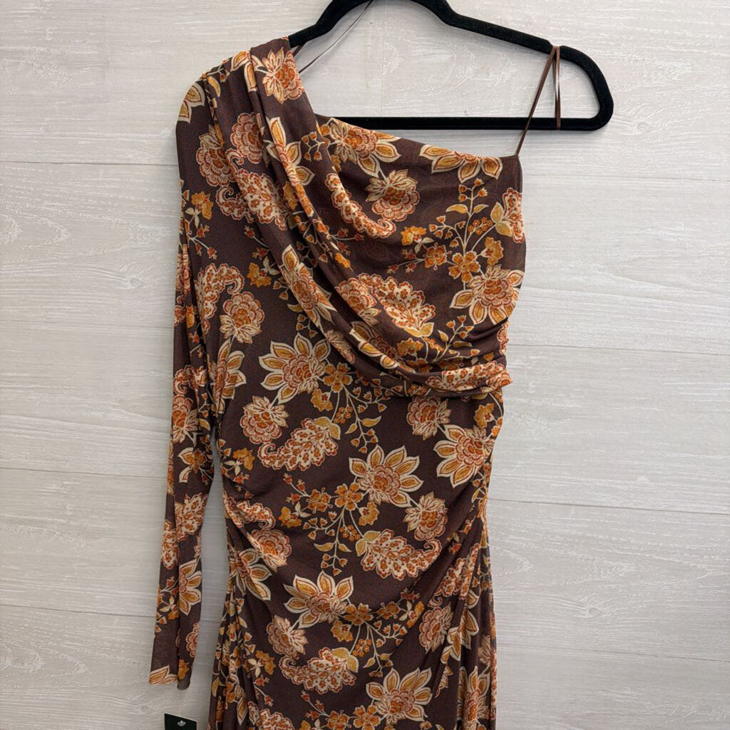 Taylor Brown/ Orange Print One Should Maxi Dress 14