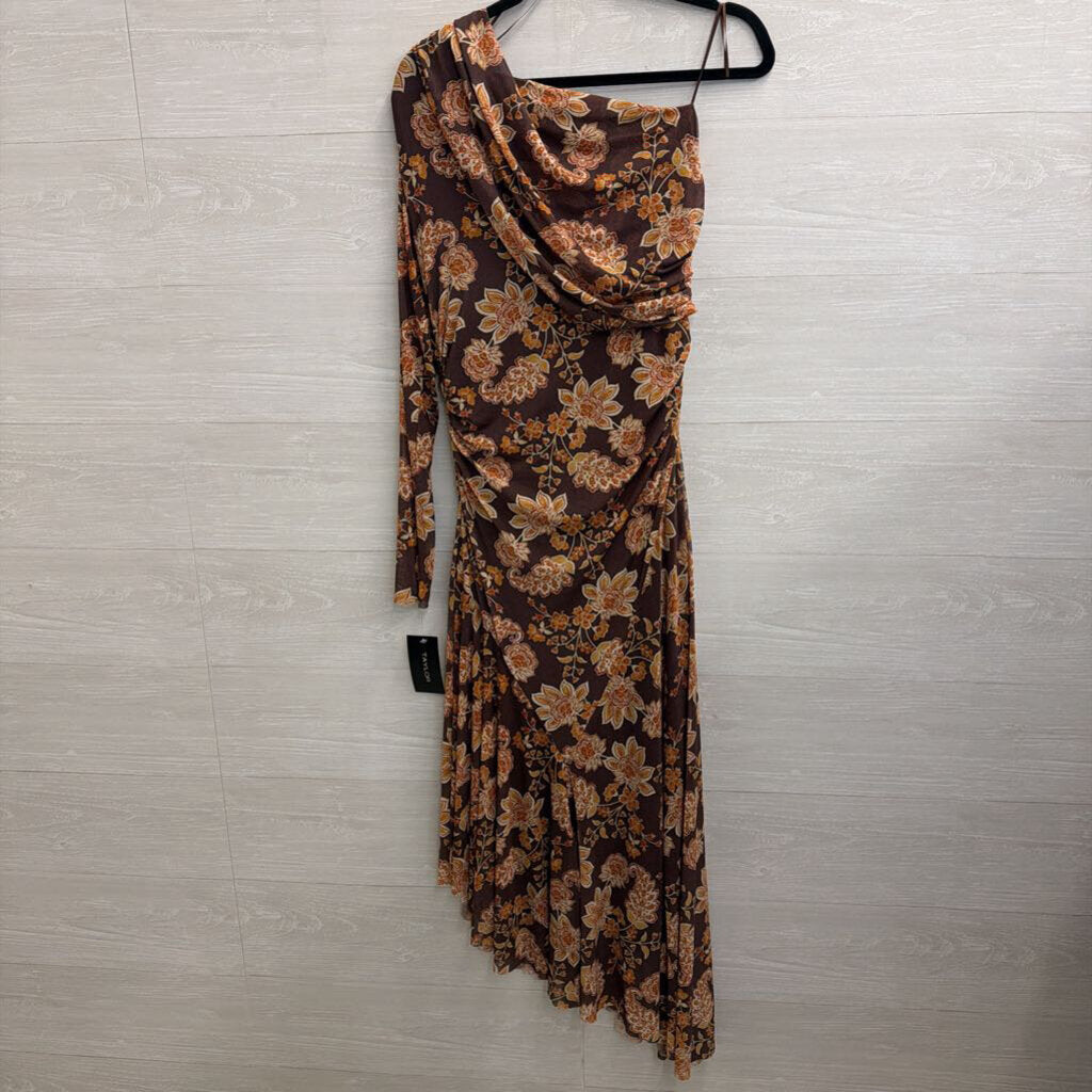 Taylor Brown/ Orange Print One Should Maxi Dress 14