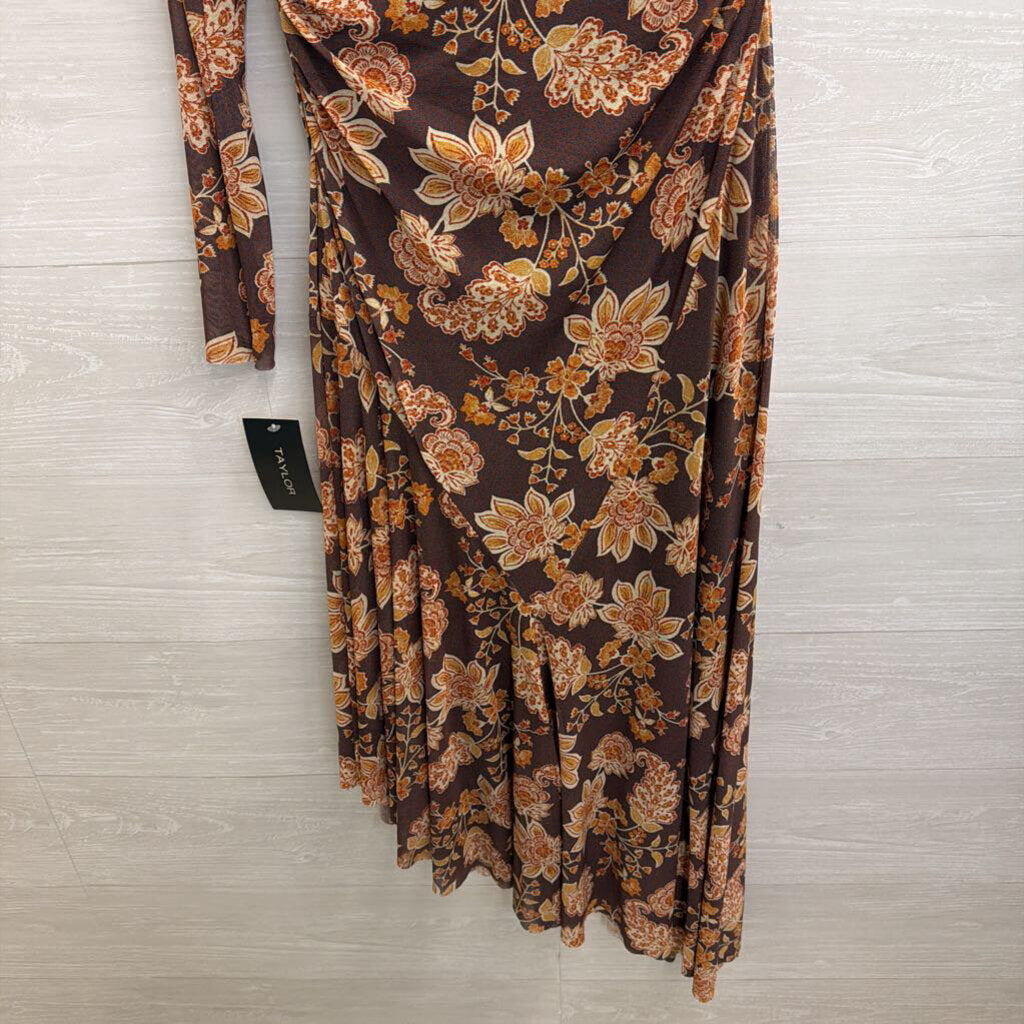 Taylor Brown/ Orange Print One Should Maxi Dress 14