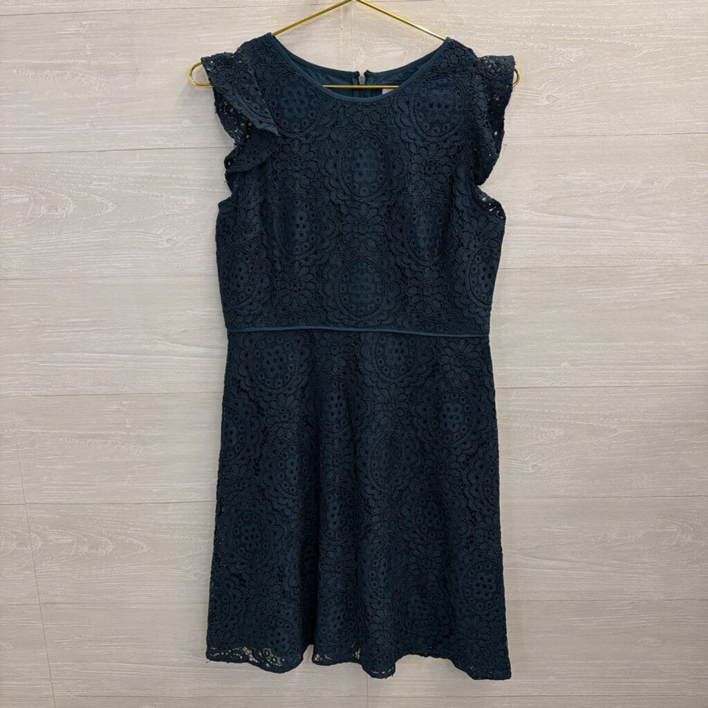 Loft Blue Lace Short Sleeve Dress 4