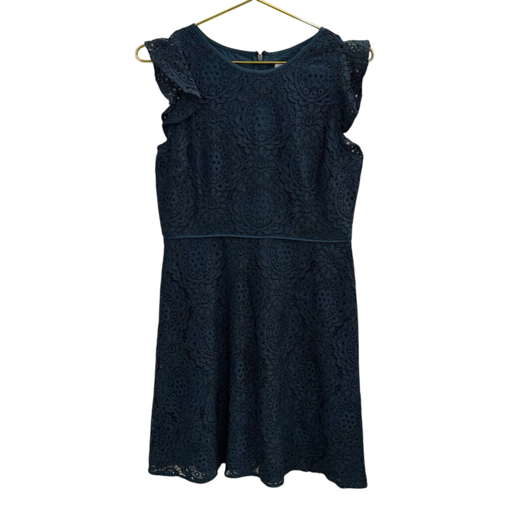 Loft Blue Lace Short Sleeve Dress 4