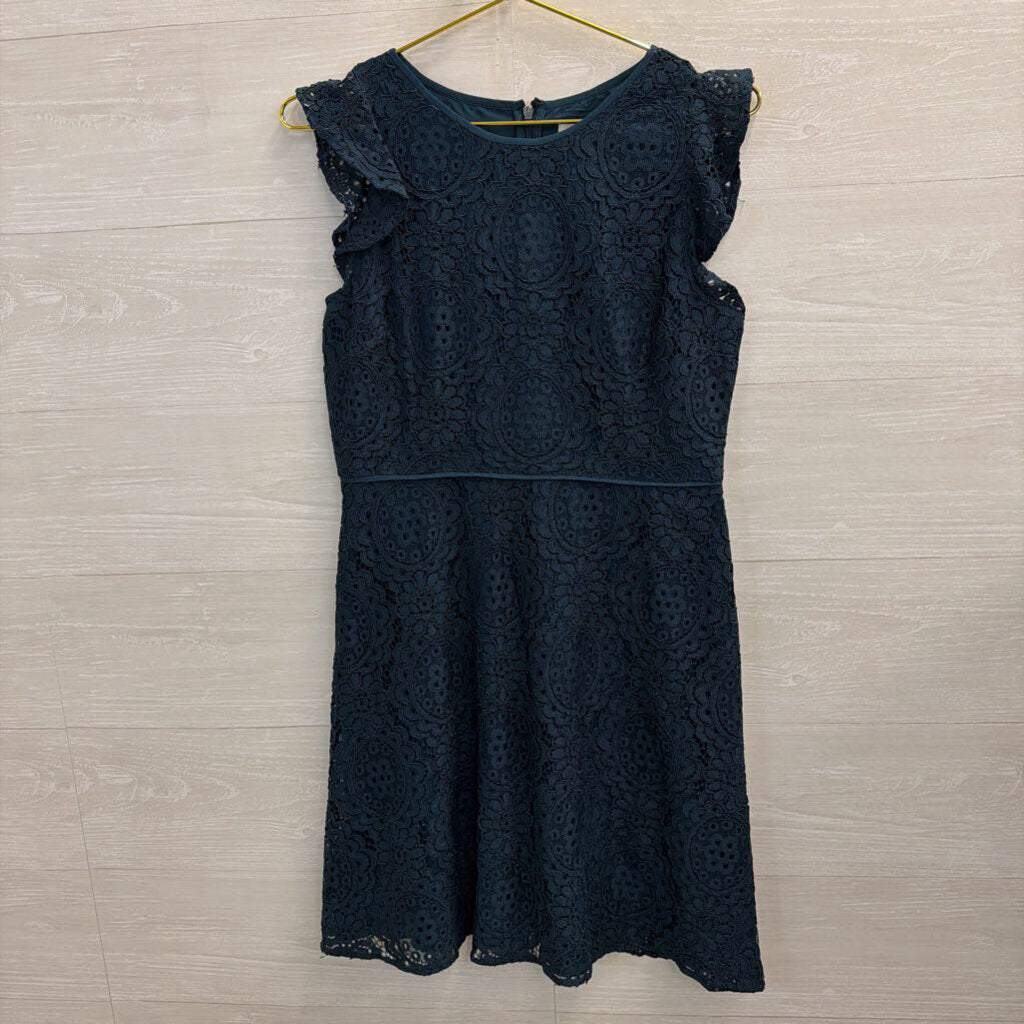 Loft Blue Lace Short Sleeve Dress 4