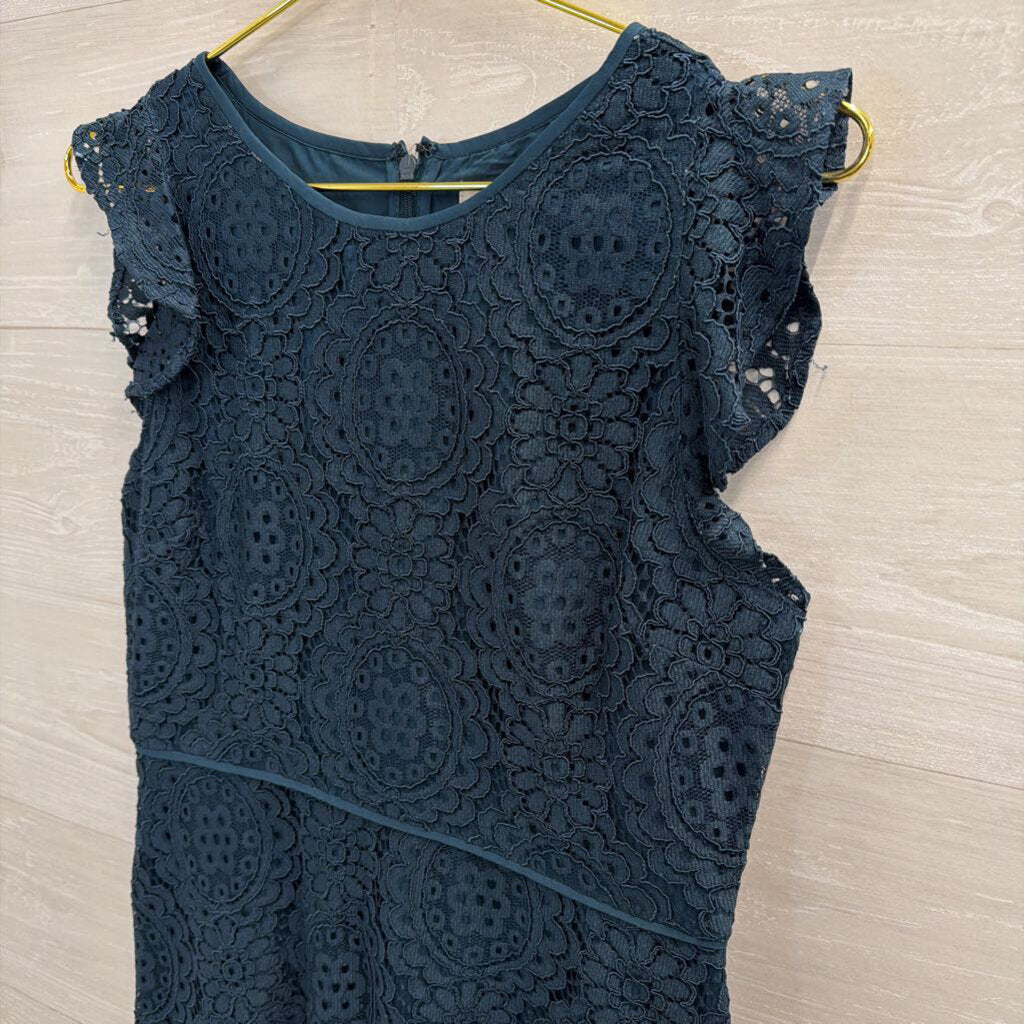 Loft Blue Lace Short Sleeve Dress 4