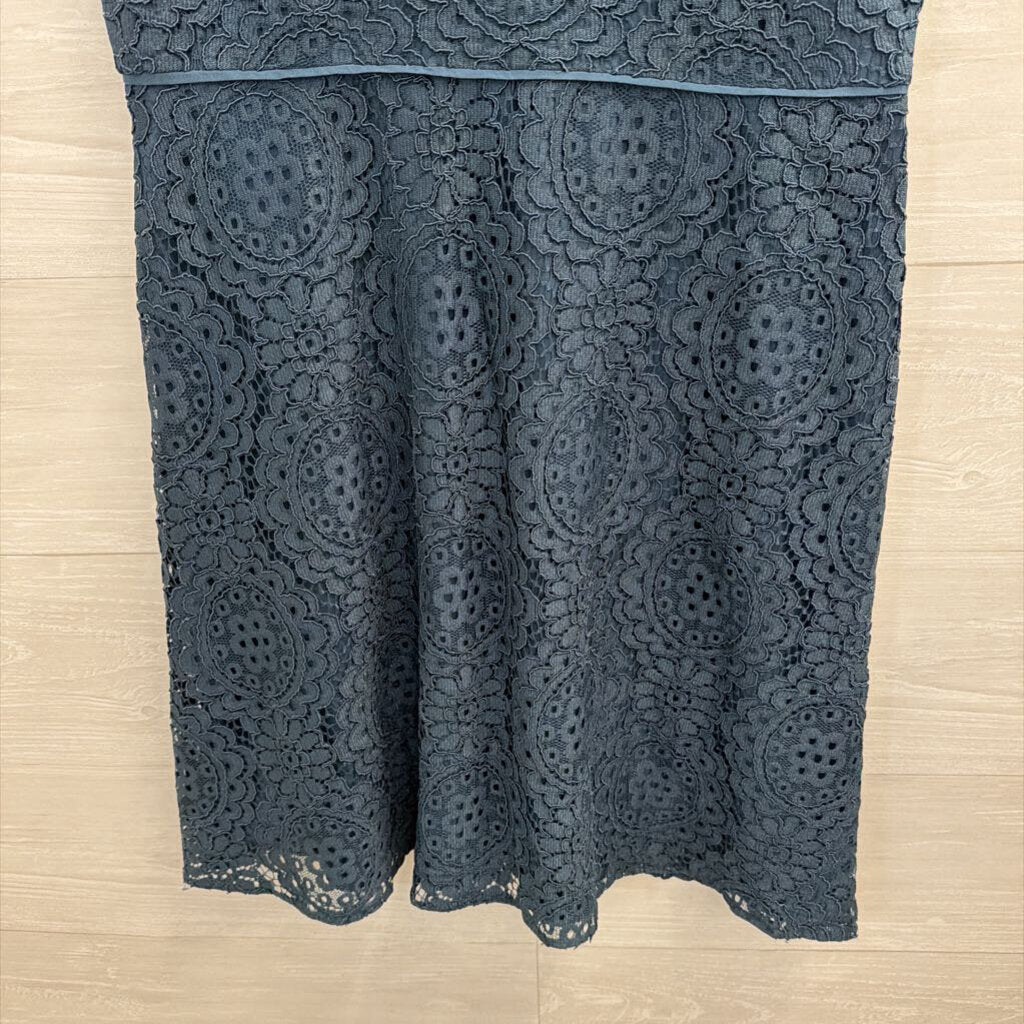 Loft Blue Lace Short Sleeve Dress 4