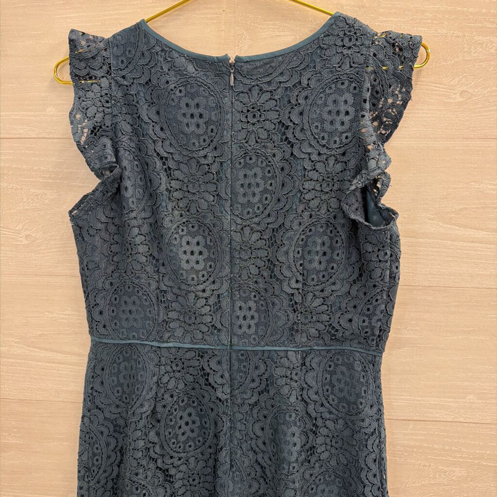 Loft Blue Lace Short Sleeve Dress 4