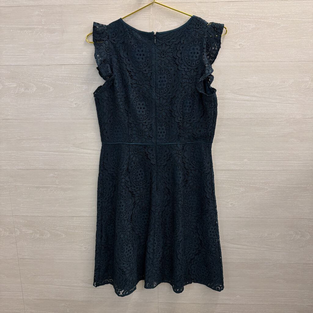 Loft Blue Lace Short Sleeve Dress 4