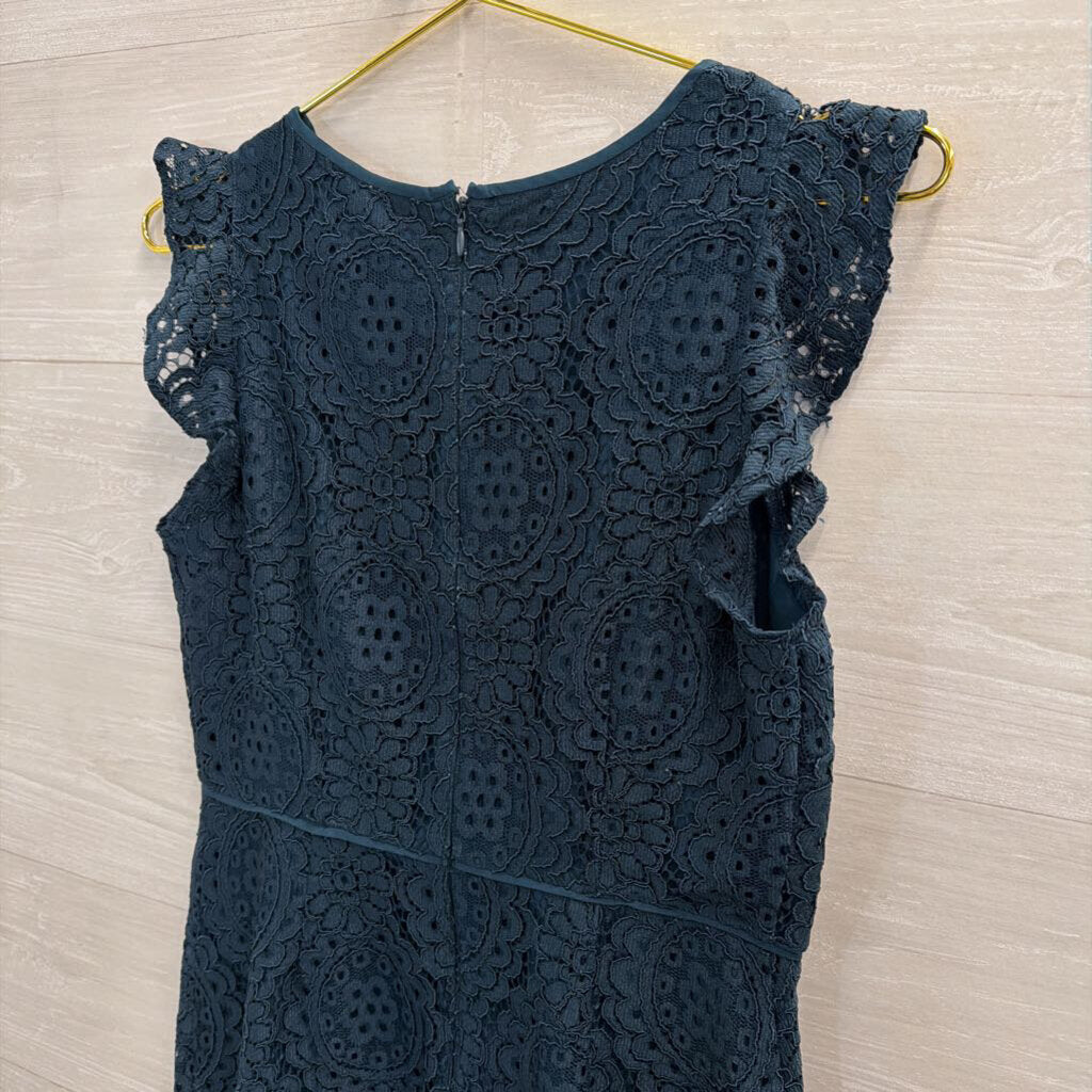 Loft Blue Lace Short Sleeve Dress 4