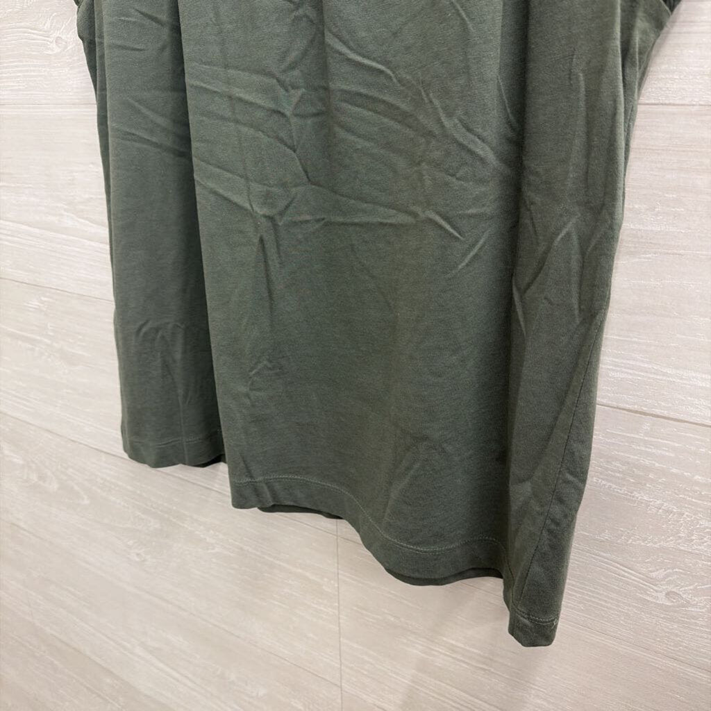 Loft Green Eyelet Short Sleeve Detail Top Small