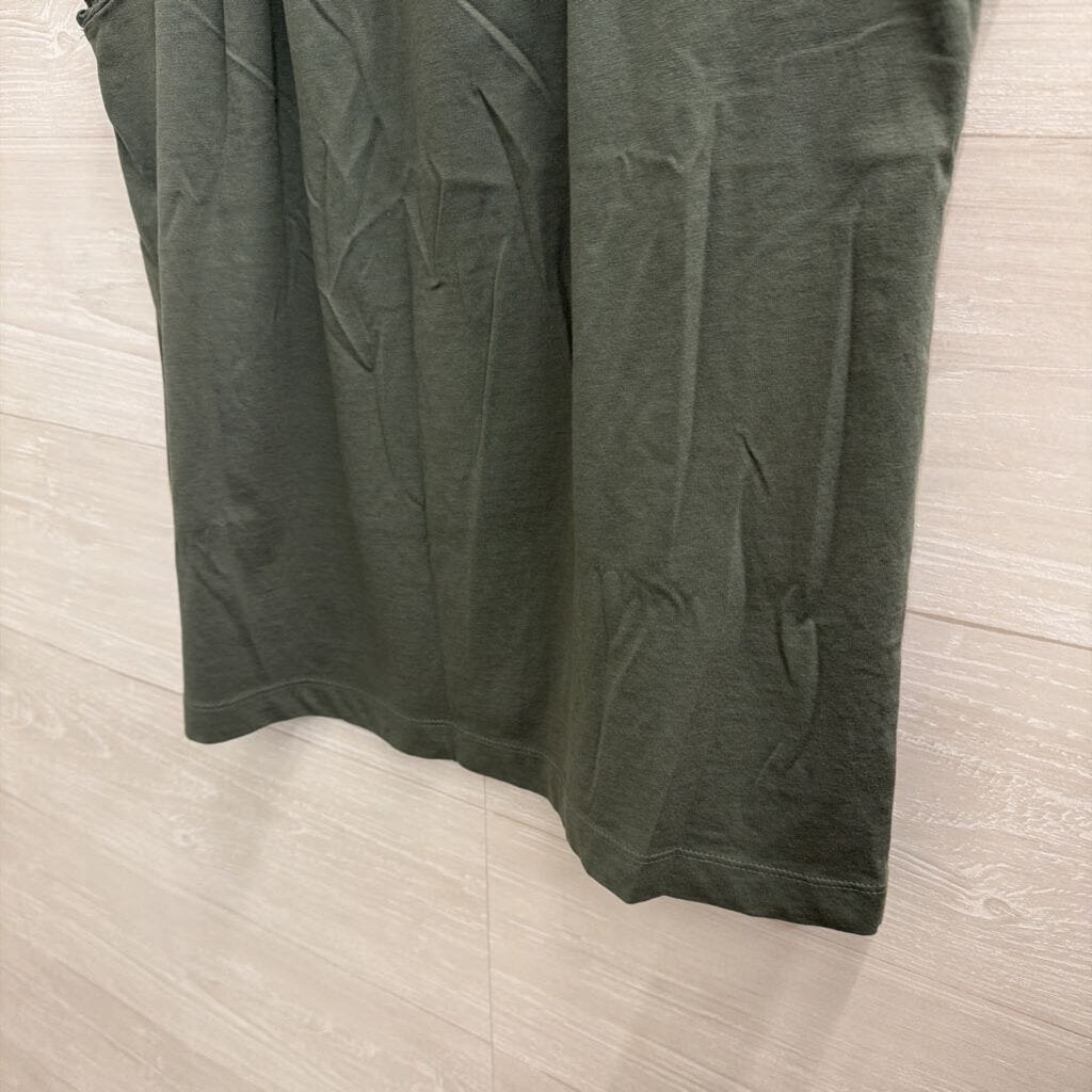 Loft Green Eyelet Short Sleeve Detail Top Small