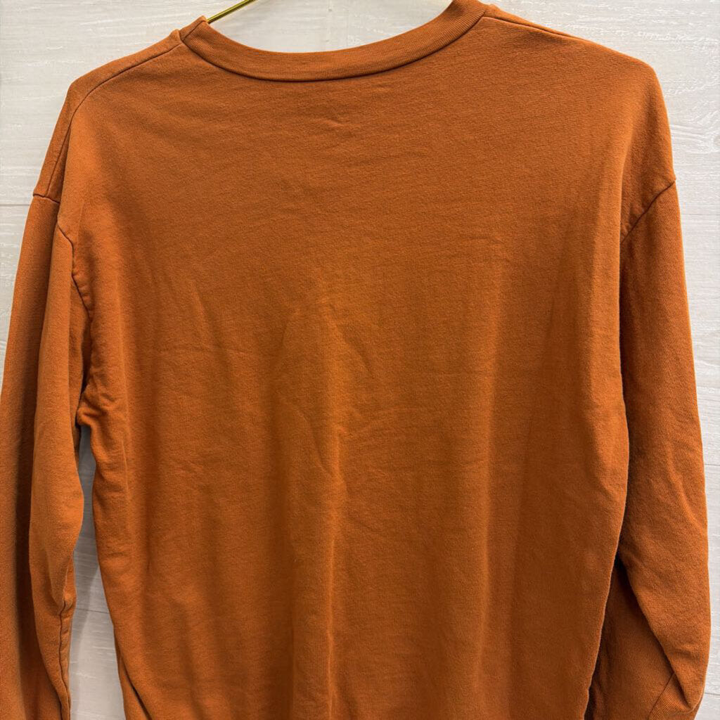Orange 'Raising Boys' Graphic Long Sleeve Pullover Small