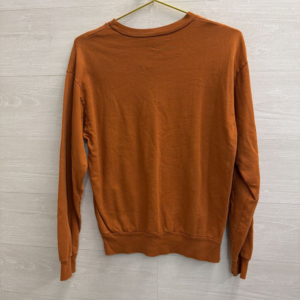 Orange 'Raising Boys' Graphic Long Sleeve Pullover Small