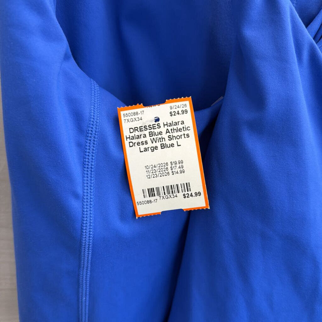 Halara Blue Athletic Dress With Shorts Large
