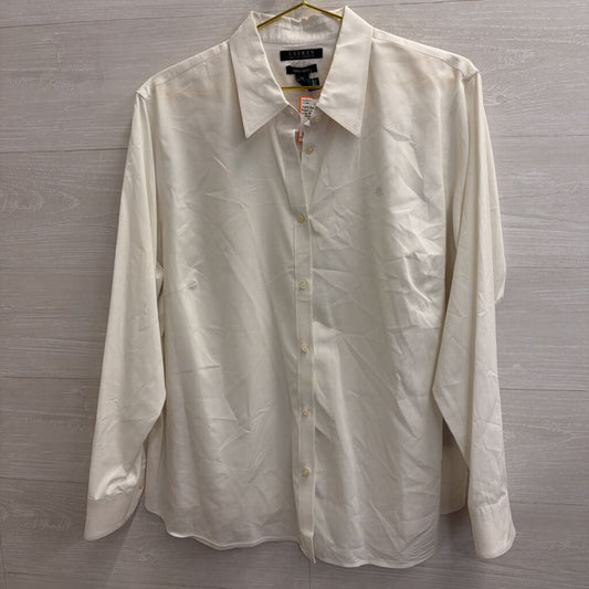 Ralph Lauren White Long Sleeve Button Down Top 2X