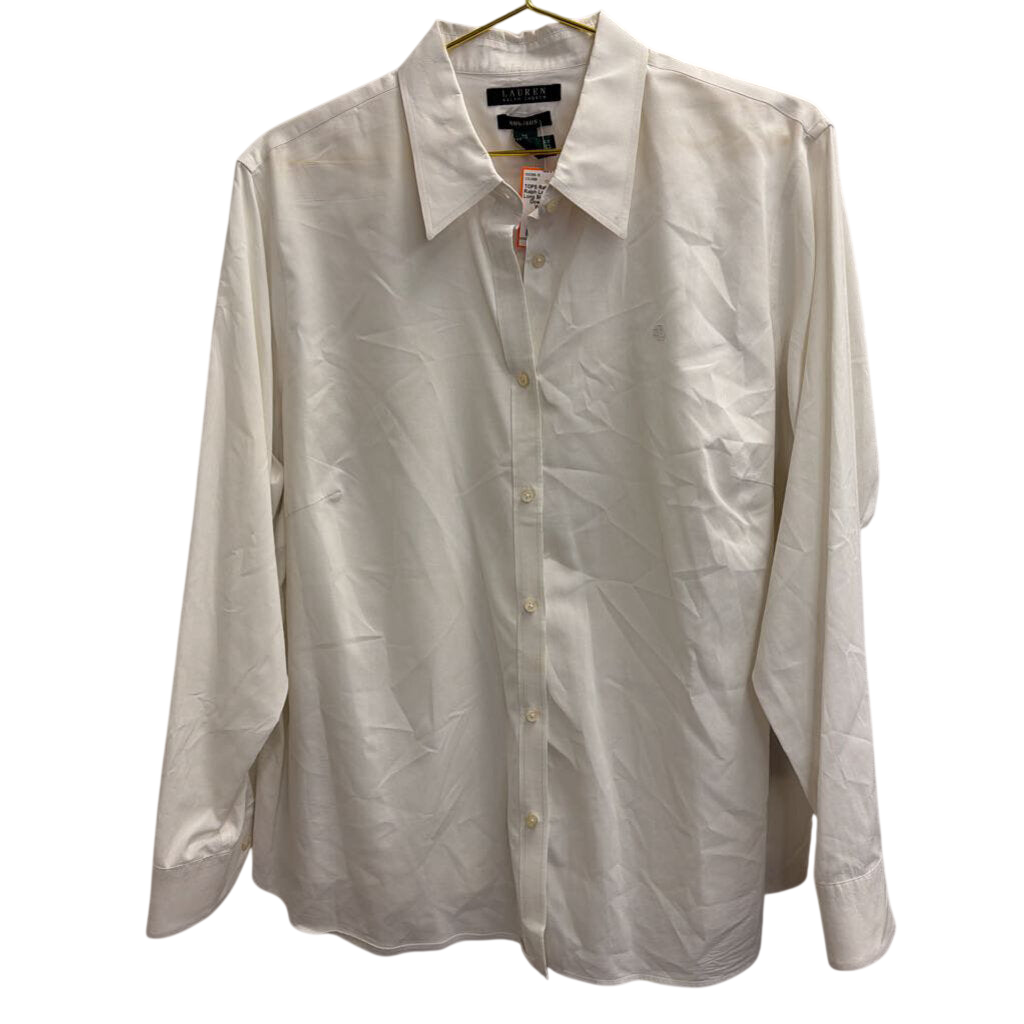 Ralph Lauren White Long Sleeve Button Down Top 2X
