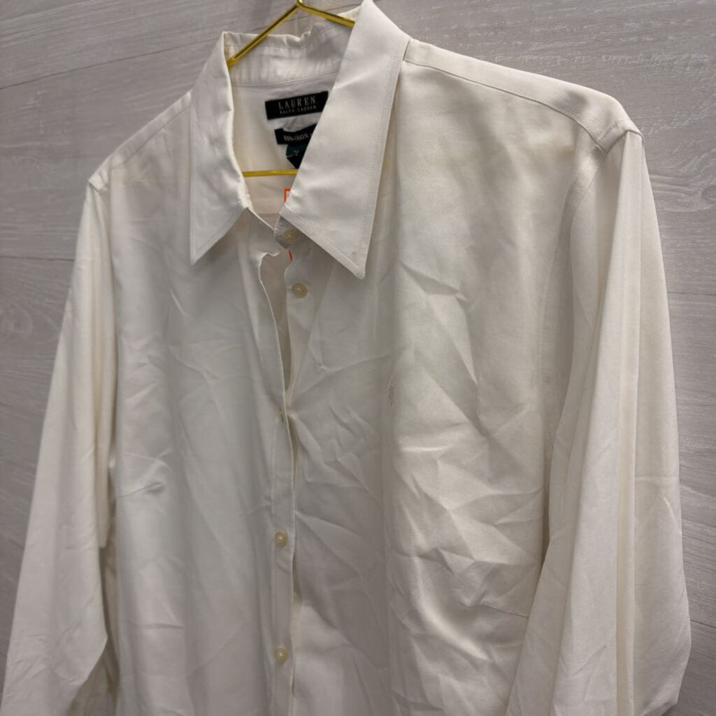 Ralph Lauren White Long Sleeve Button Down Top 2X