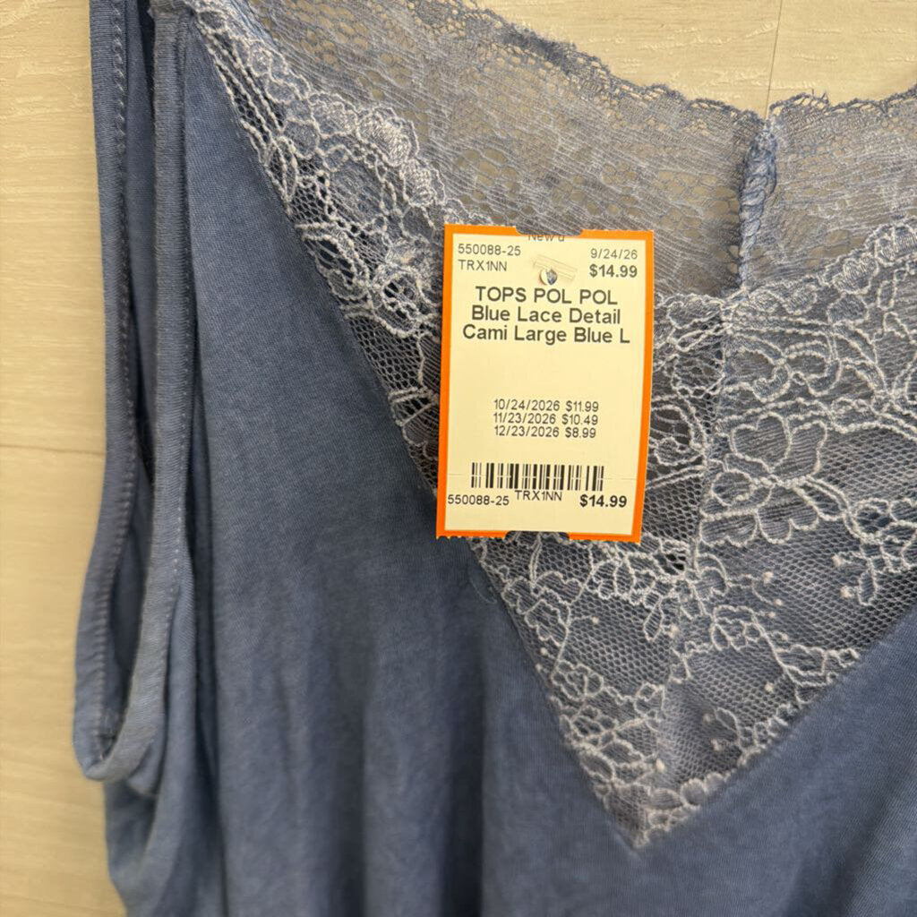 POL Blue Lace Detail Cami Large