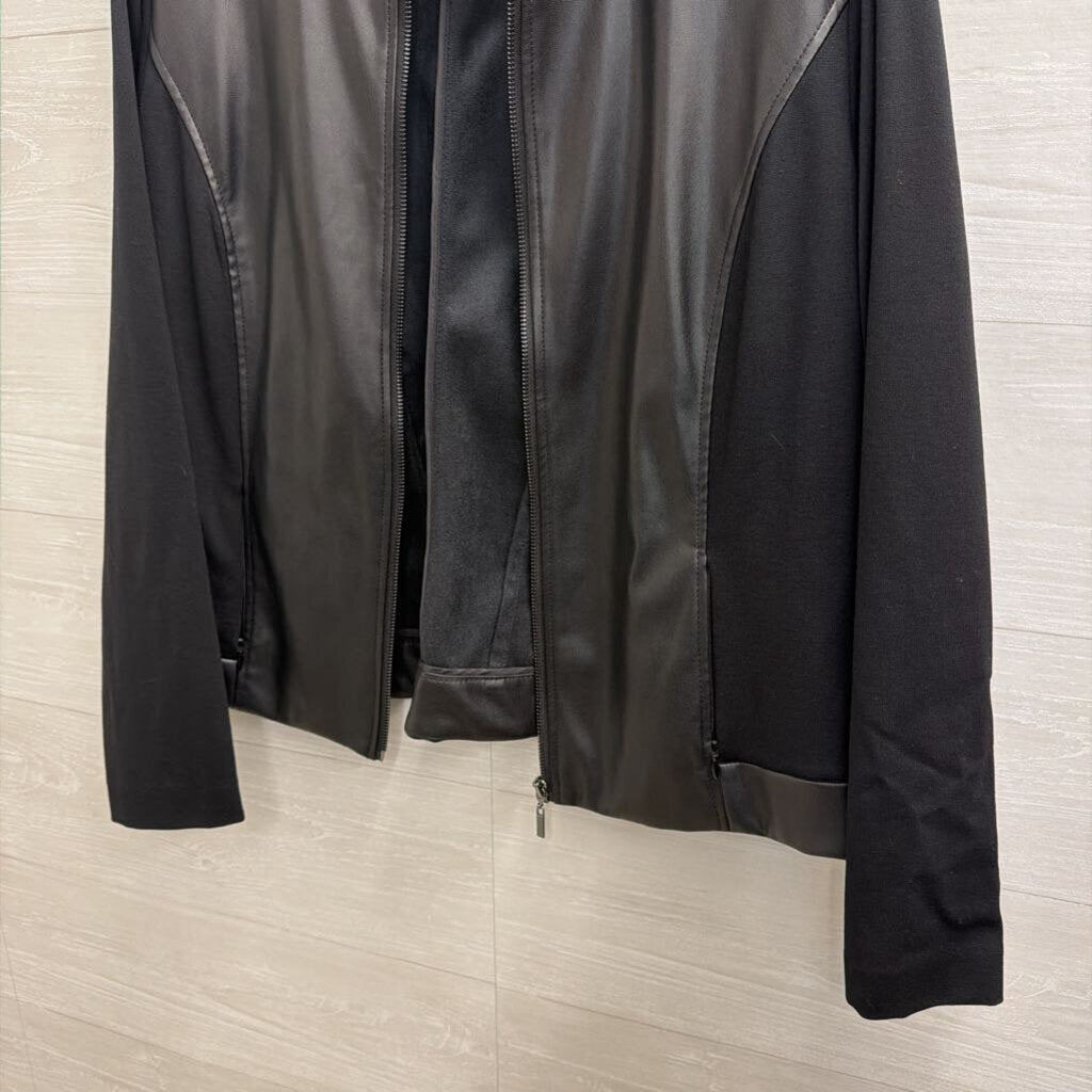 Anne Klein Black Faux Leather Jacket Extra Large