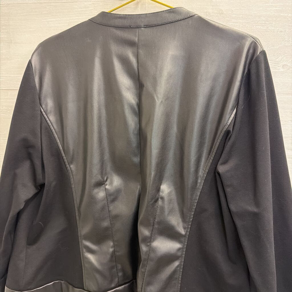 Anne Klein Black Faux Leather Jacket Extra Large