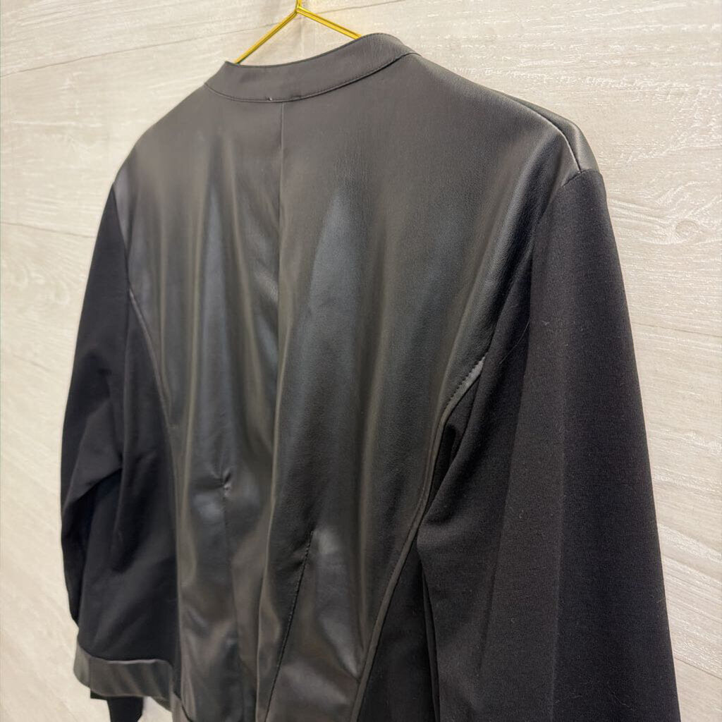 Anne Klein Black Faux Leather Jacket Extra Large