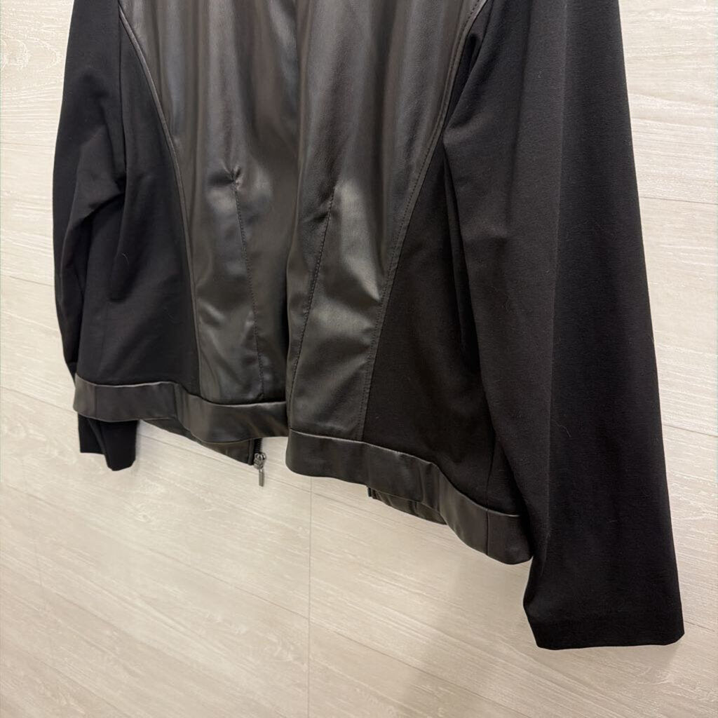 Anne Klein Black Faux Leather Jacket Extra Large