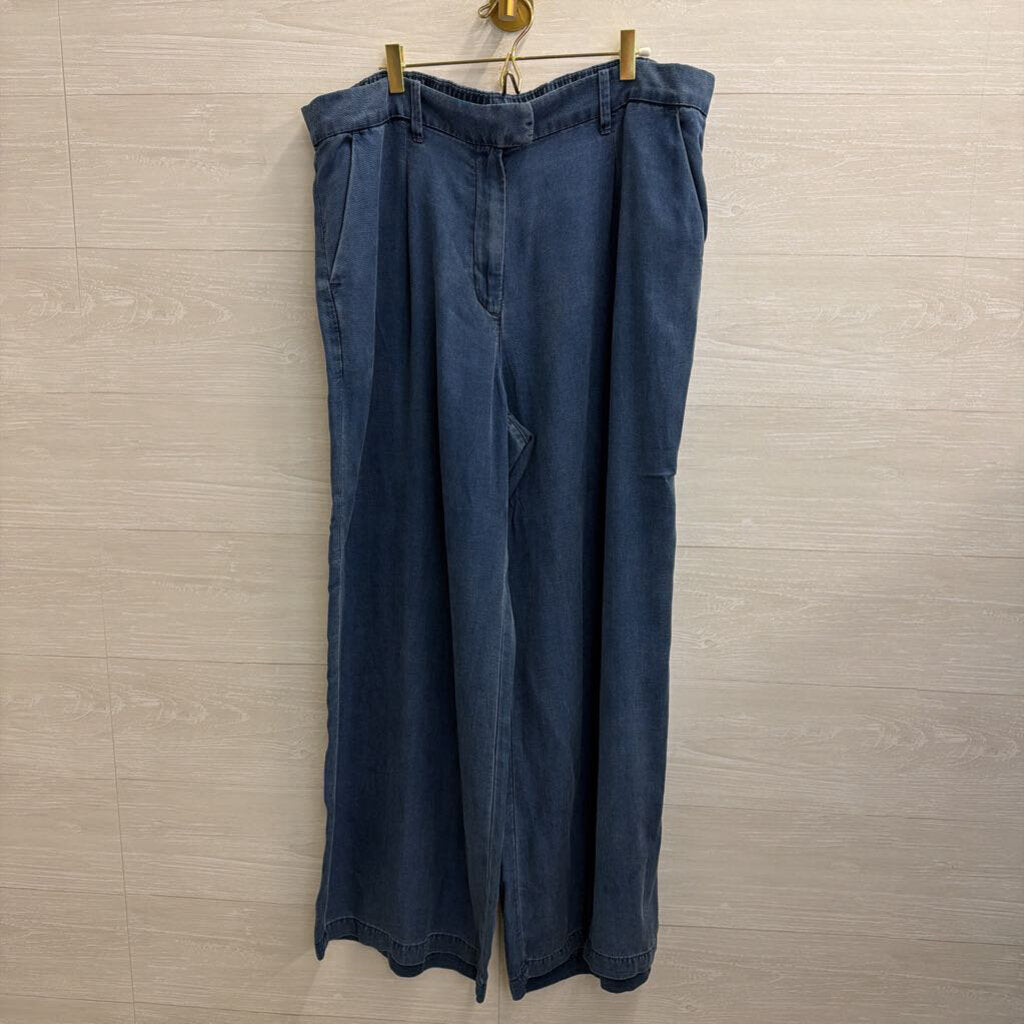 American Eagle Blue Chambray Wide Leg Pants 18