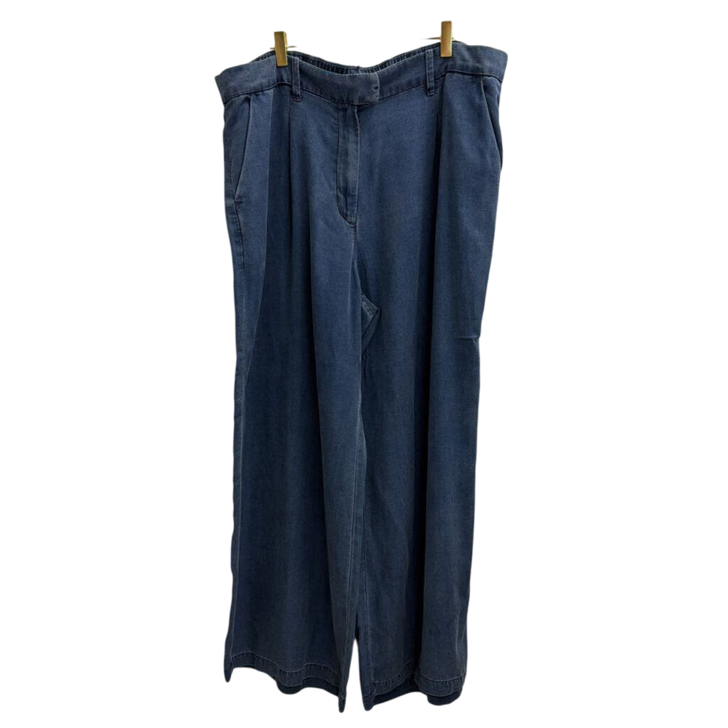 American Eagle Blue Chambray Wide Leg Pants 18