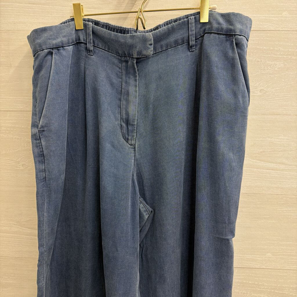 American Eagle Blue Chambray Wide Leg Pants 18
