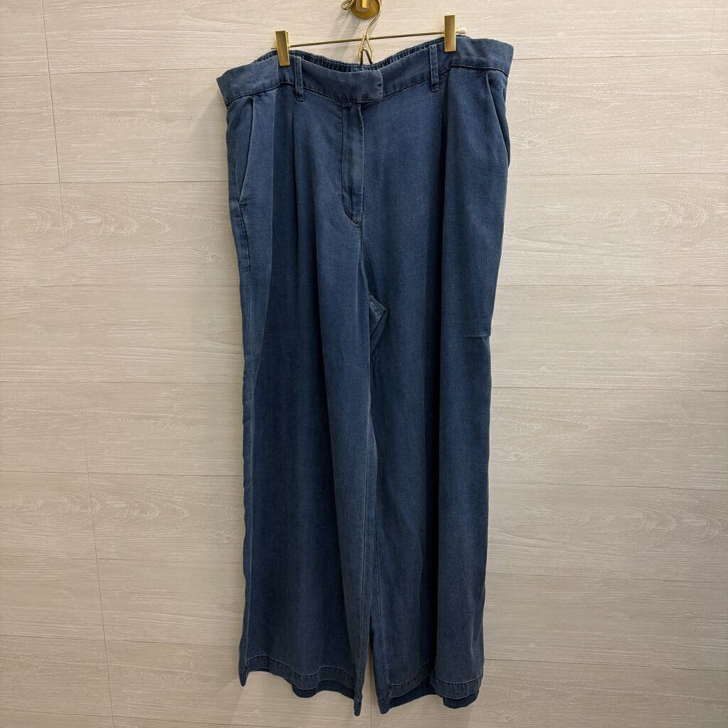 American Eagle Blue Chambray Wide Leg Pants 18