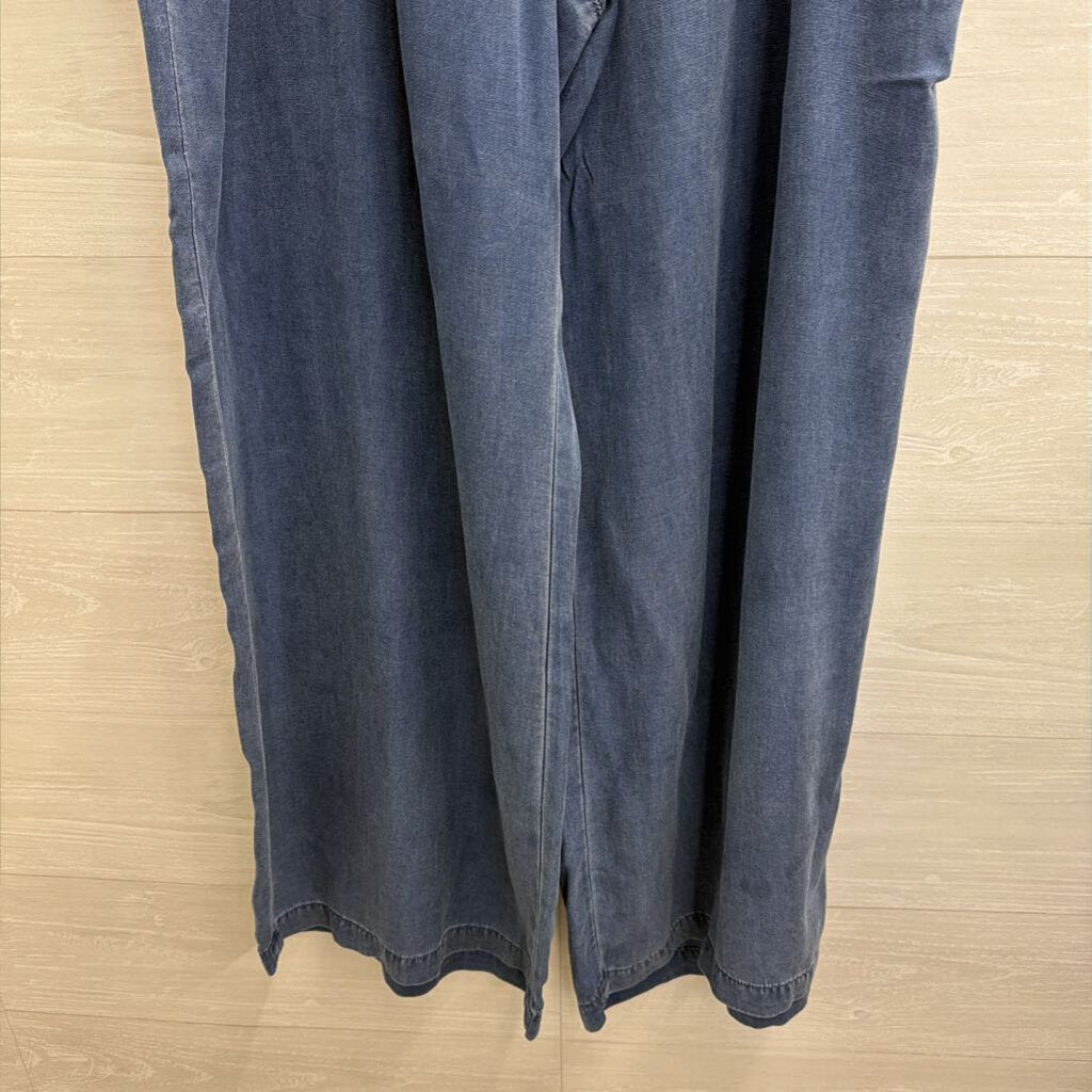 American Eagle Blue Chambray Wide Leg Pants 18