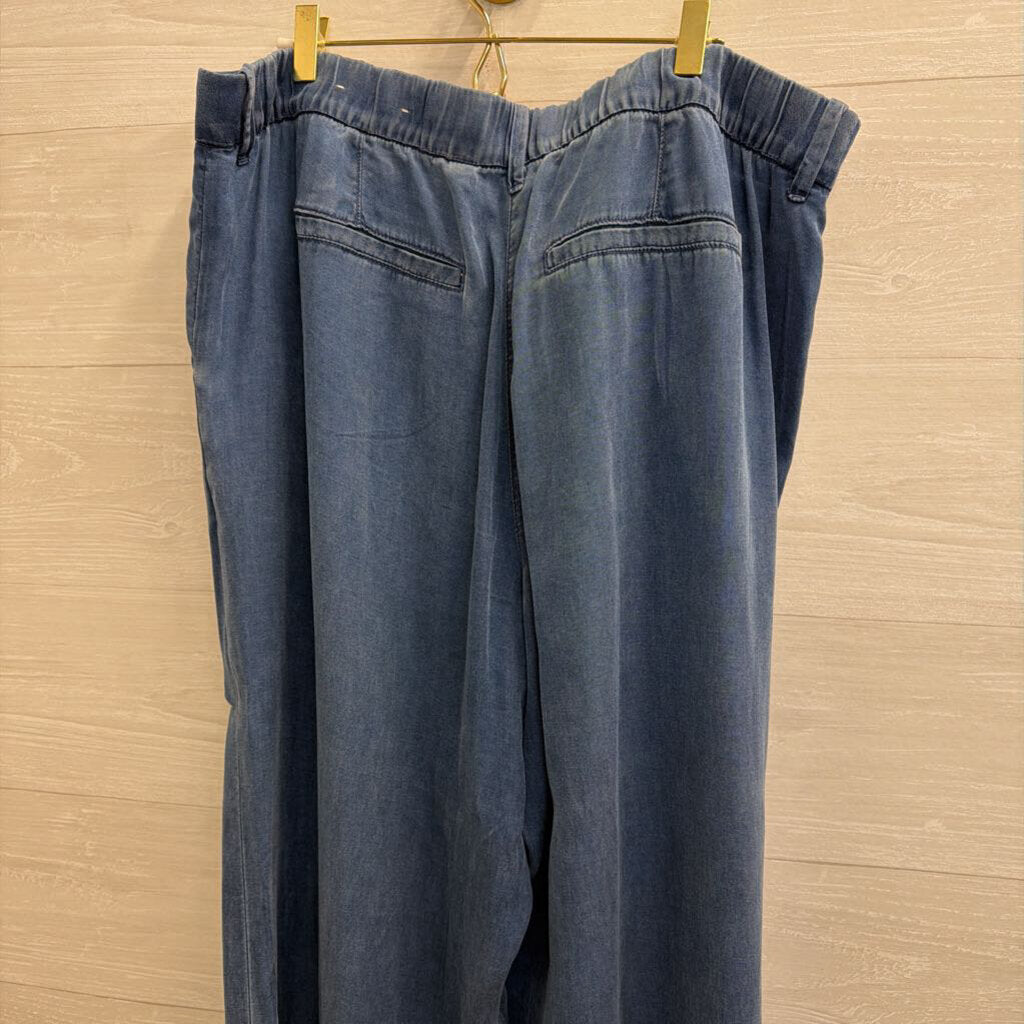 American Eagle Blue Chambray Wide Leg Pants 18