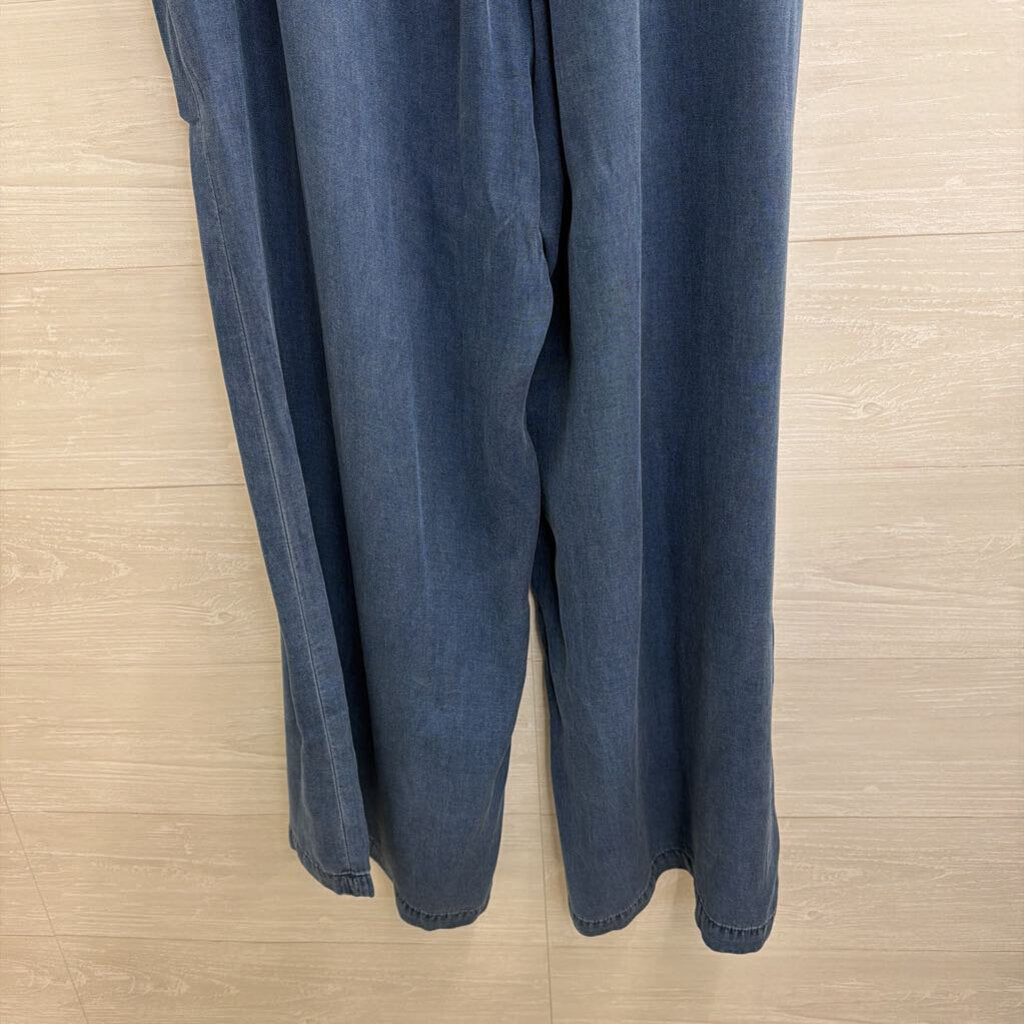 American Eagle Blue Chambray Wide Leg Pants 18