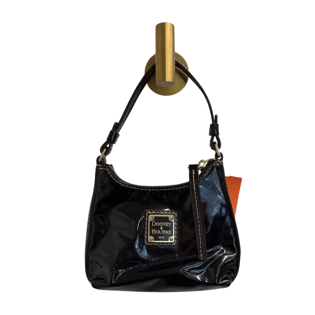 Vintage Dooney and Bourke Black Patent Leather Mini Shoulder Purse