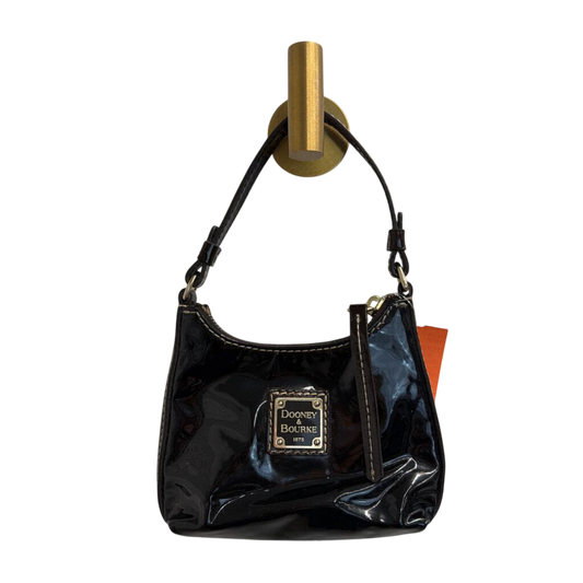 Vintage Dooney and Bourke Black Patent Leather Mini Shoulder Purse