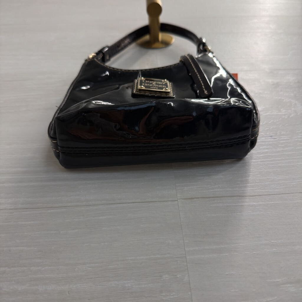 Vintage Dooney and Bourke Black Patent Leather Mini Shoulder Purse