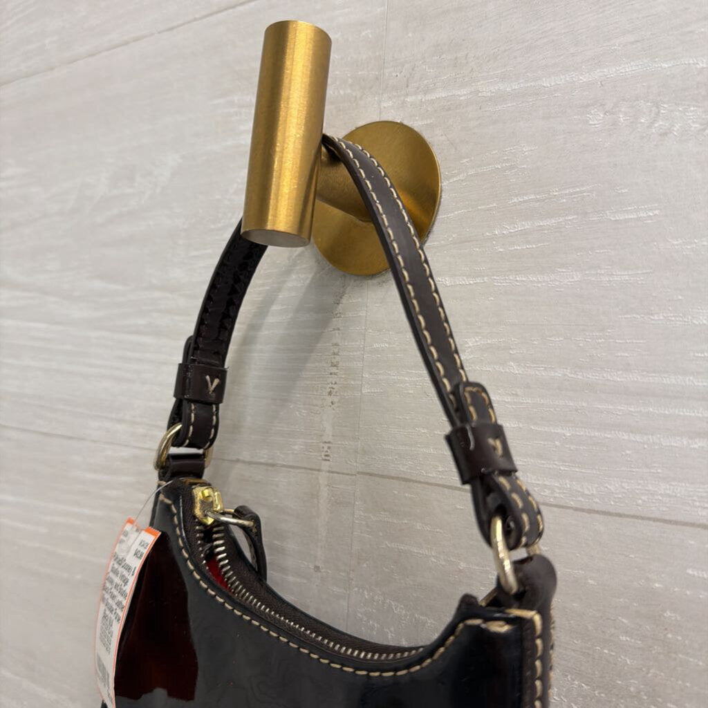 Vintage Dooney and Bourke Black Patent Leather Mini Shoulder Purse