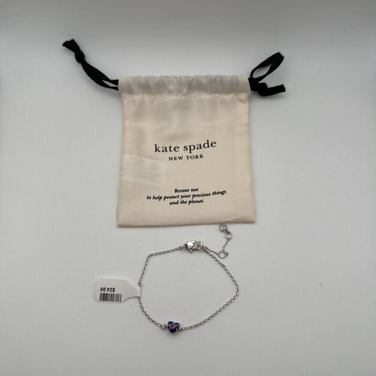 Kate Spade Silver/ Purple My Love Line Pendant Heart Bracelet