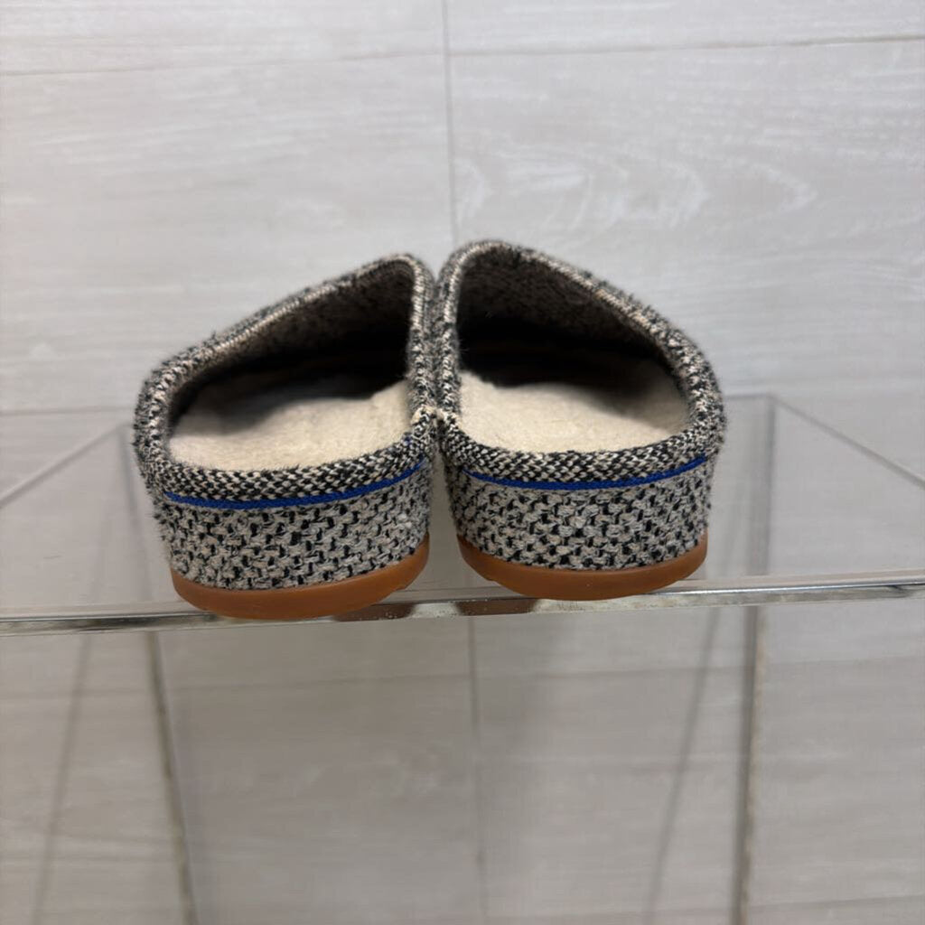 Rothy's Black/ White Textured Knit The Cozy Clogs 9