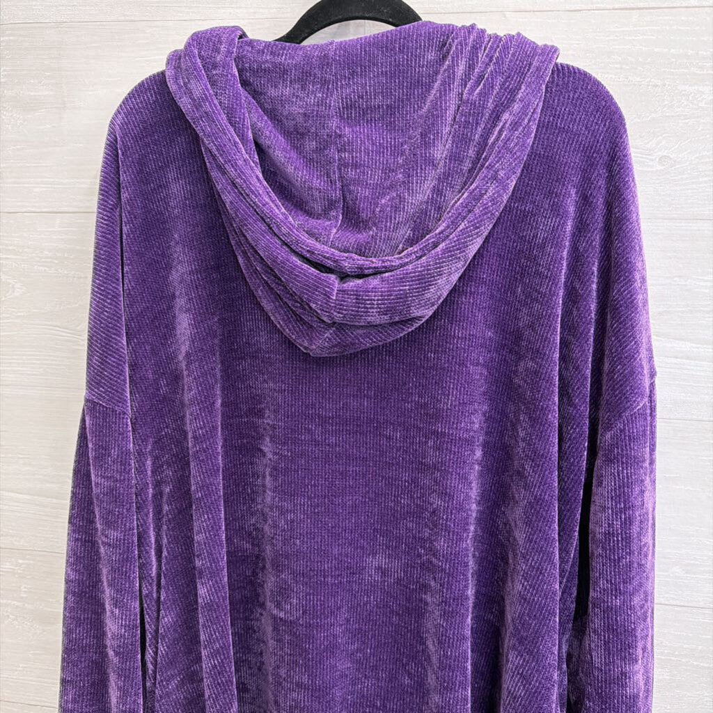 Heimish USA Soft Purple Knit Long Sleeve Hooded Cardigan Sweater 1X