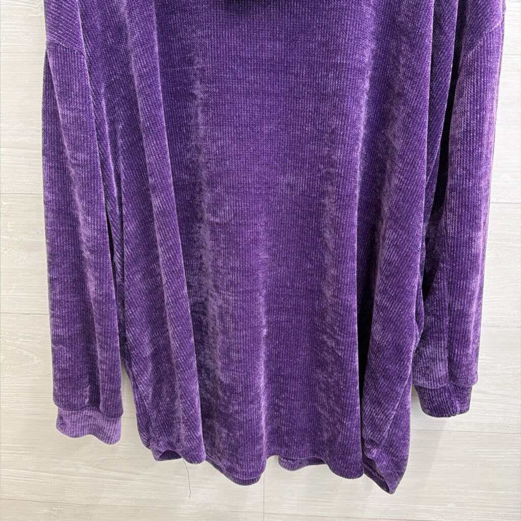 Heimish USA Soft Purple Knit Long Sleeve Hooded Cardigan Sweater 1X